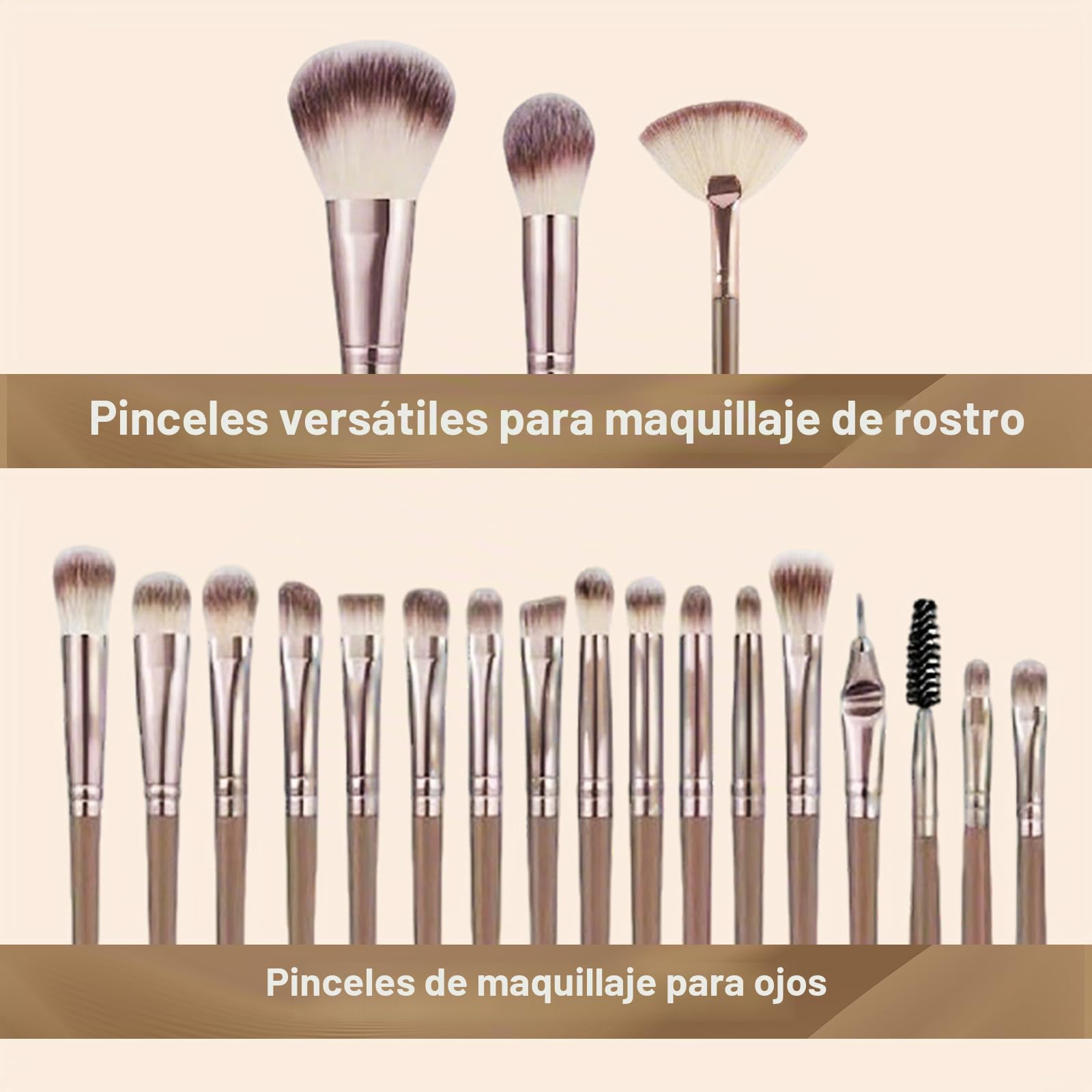 Brochas de Maquillaje 40 Piezas, Set Profesional de Brochas de Maquillaje con Esponjas, Banda y Bolsa de Terciopelo, para Base, Polvo, Sombras de Ojos