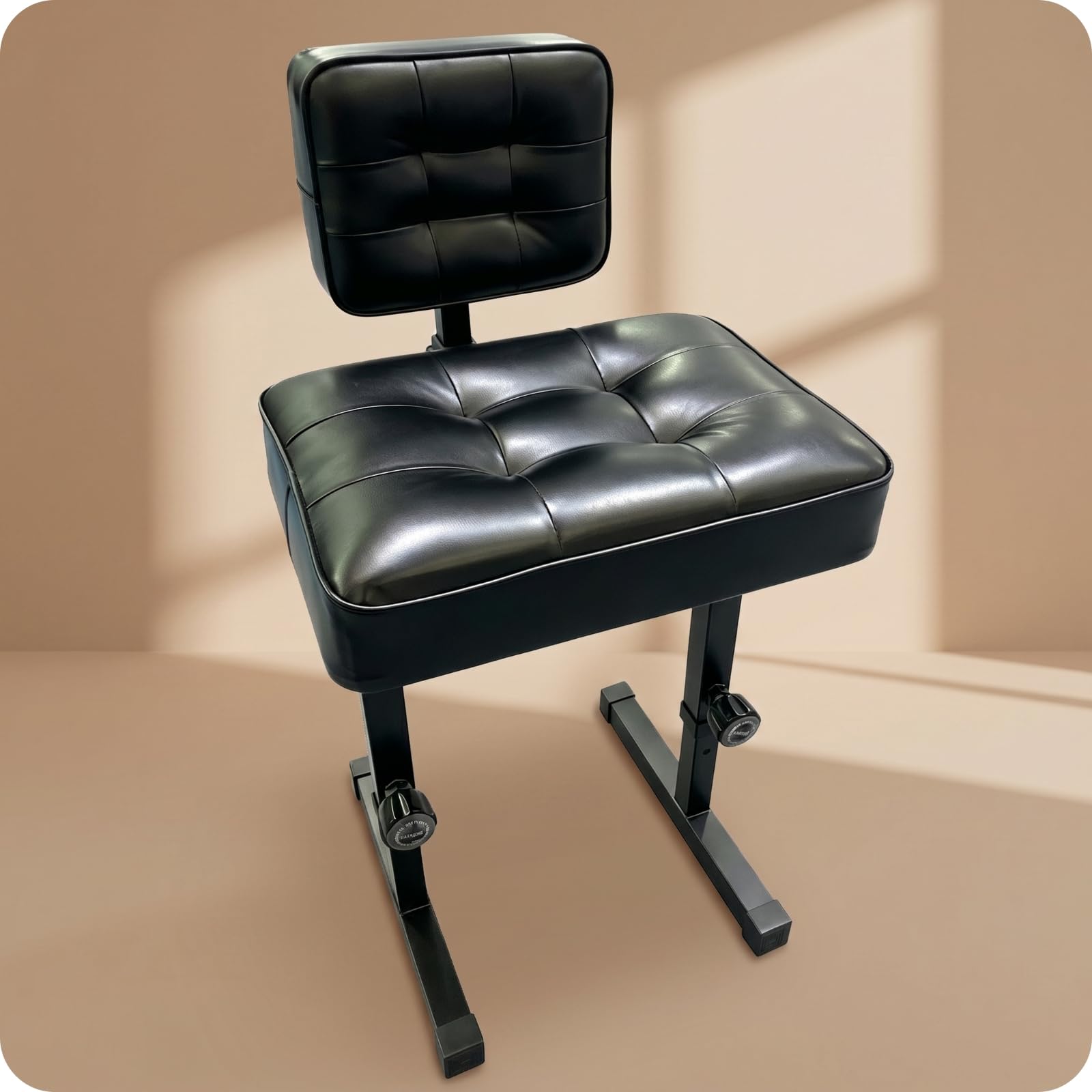 Altura Regulable Tapizado Capitoné Silla Piano Acolchada Banqueta Pianista con Respaldo Banco Piano con Respaldo para Tecladistas