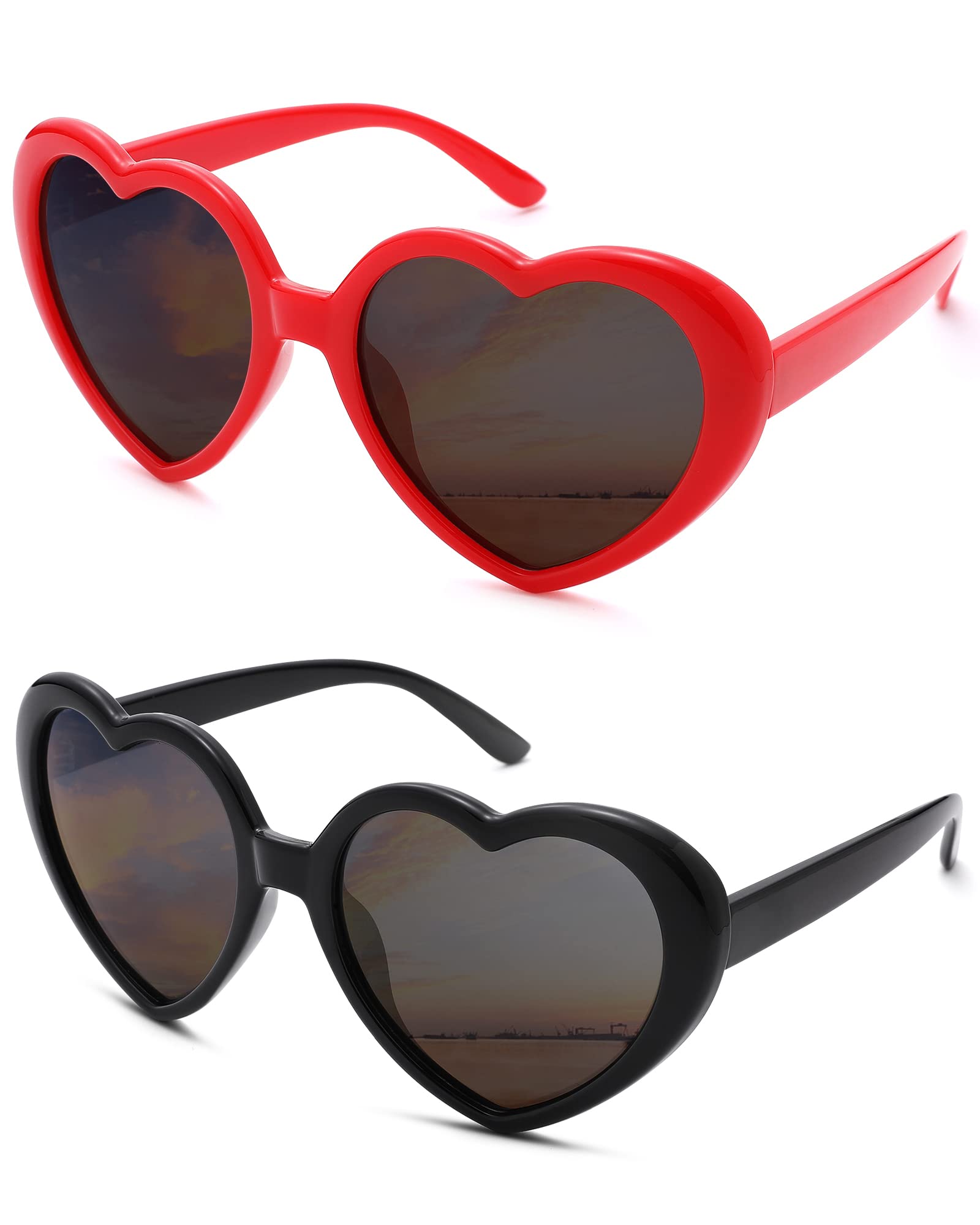 Pro Acme Trendy Heart Sunglasses for Women Oversized Vintage Lovely Sun Glasses Shade Polarized 55MM