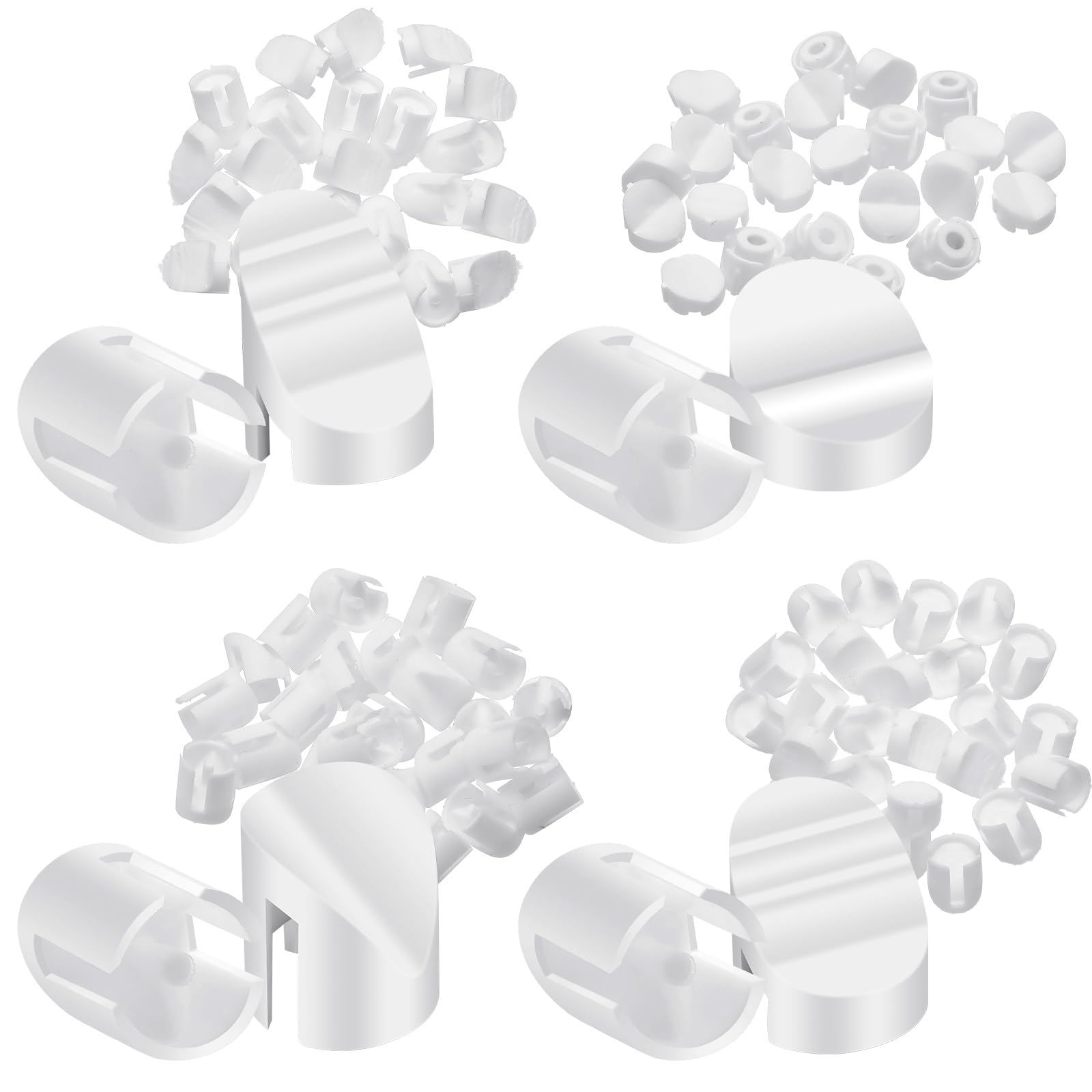 Newtay 100 Pcs Entry Door Plugs 1/4 x 5/16 and 3/8 x 5/16 Diameter Door Frame, Variety Pack White Screw Hole Plugs