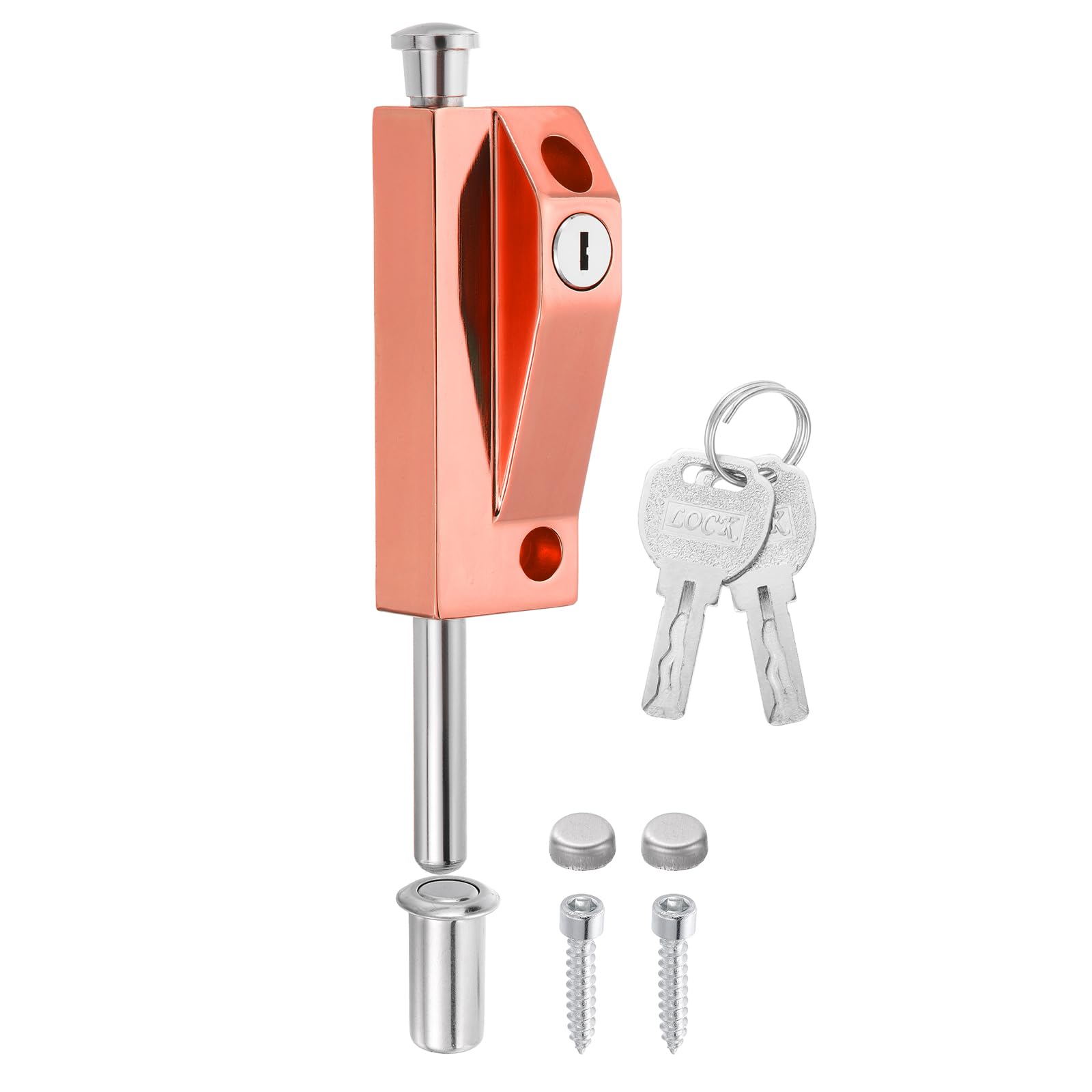 sourcing map Spring Loaded Latch Pin,Sliding Barrel Bolt,Rose Gold