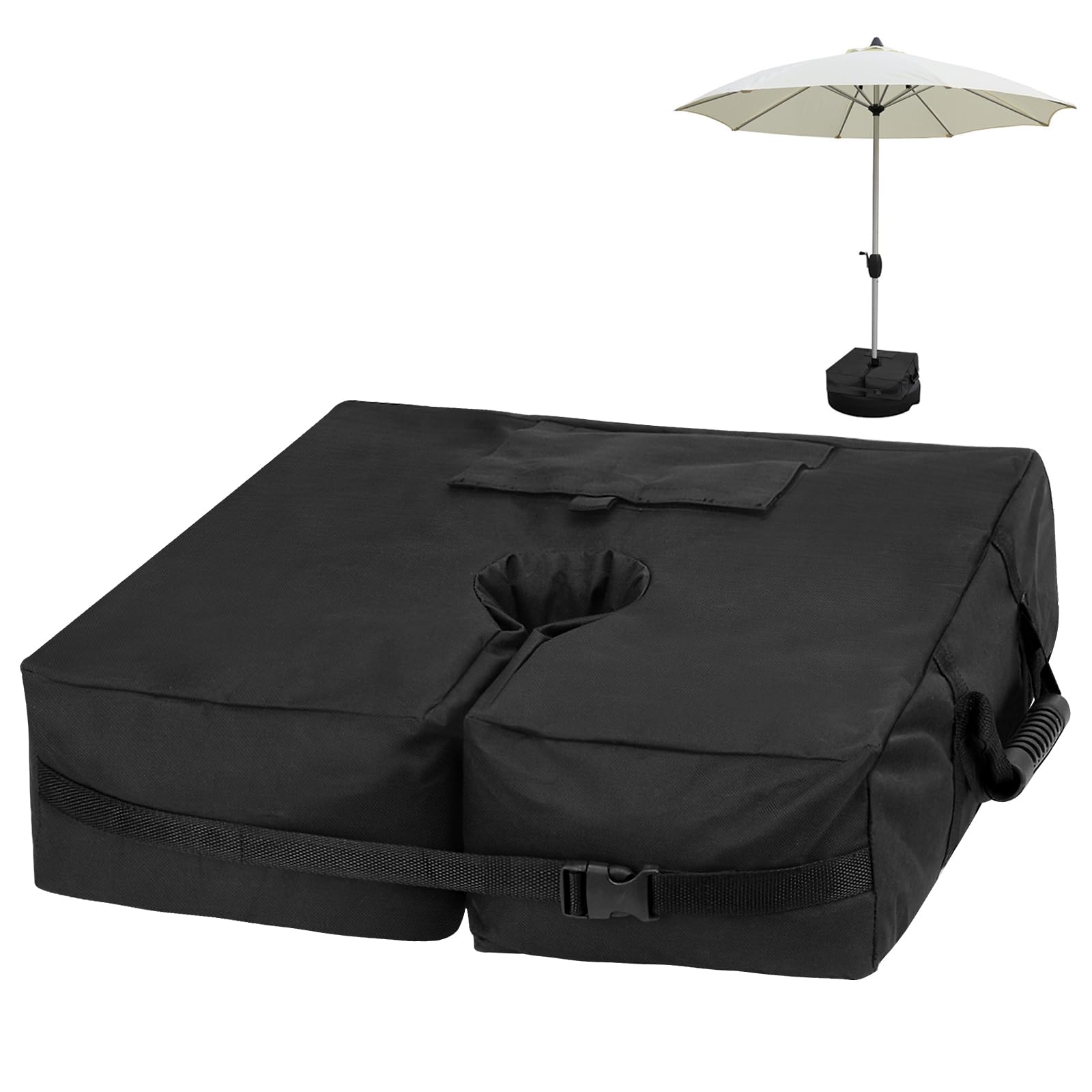 RIOGOO Bolsa de Pesas para Base de Sombrilla Desmontable, Bolsa de Pesas para Paraguas de hasta 85 Libras para Sombrilla Colgante de Plátano, Soporte Cruzado, Bolsas de Arena con Peso para Patio