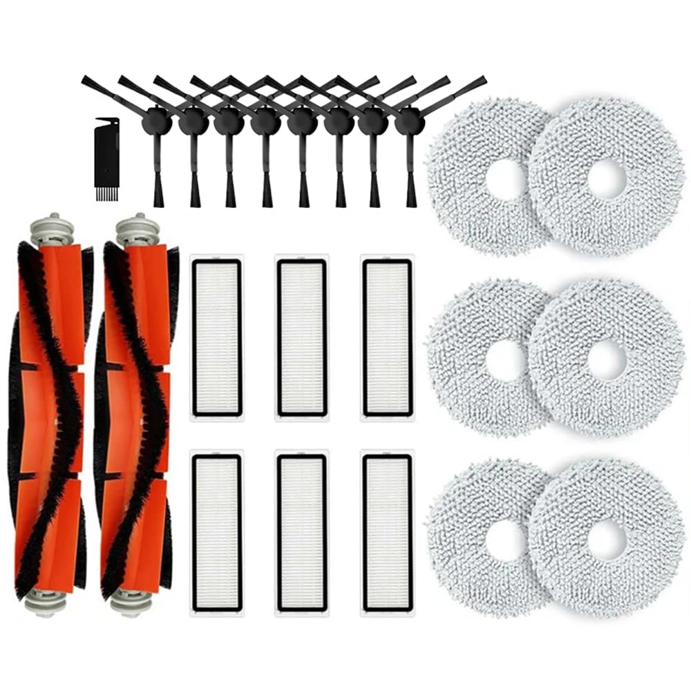 23PCS parts compatible with Xiaomi S10+/S10 Plus Robot vacuum cleaner main brush side brush HEPA filter Mop cloth Replacing Kit accessory