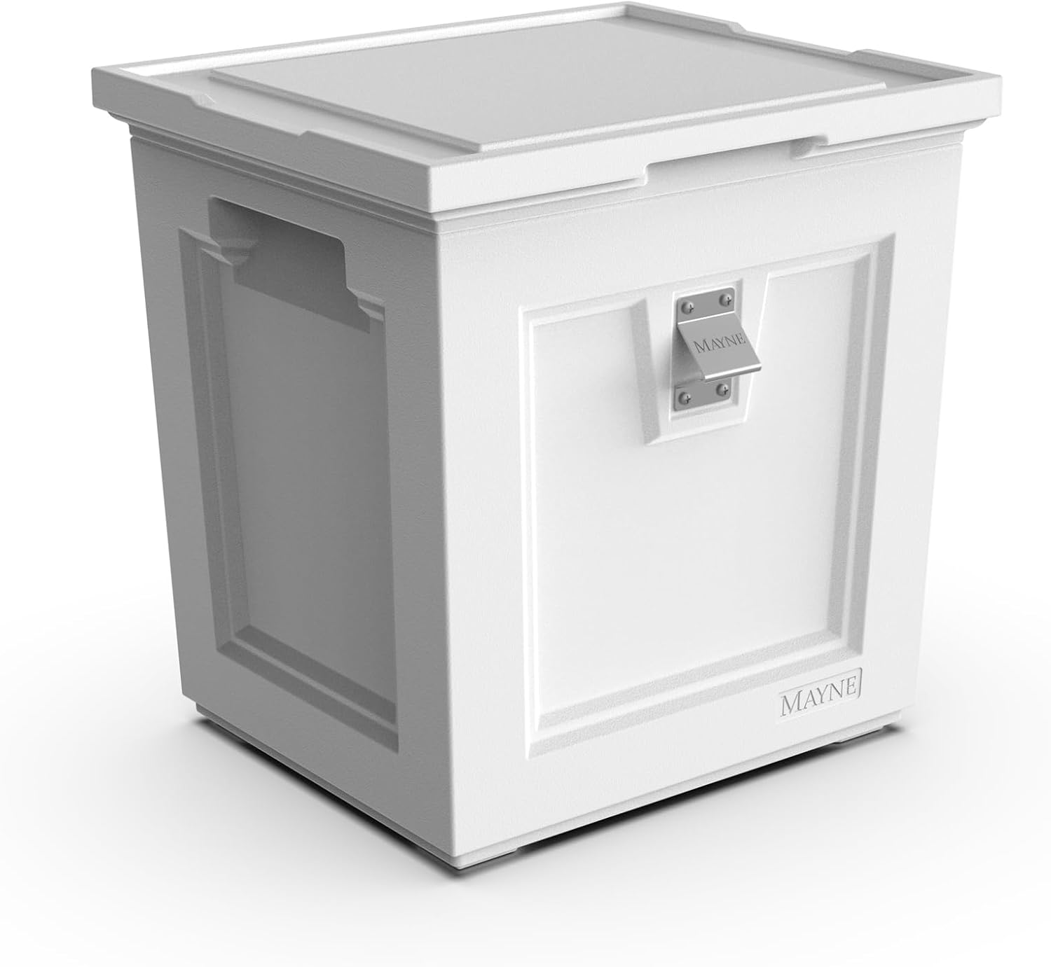Mayne Fairfield Patio Cooler - White - 17in L x 20in W x 20in H - 50 Quart Capacity - Fade Resistant - Polyethylene (4862-W)