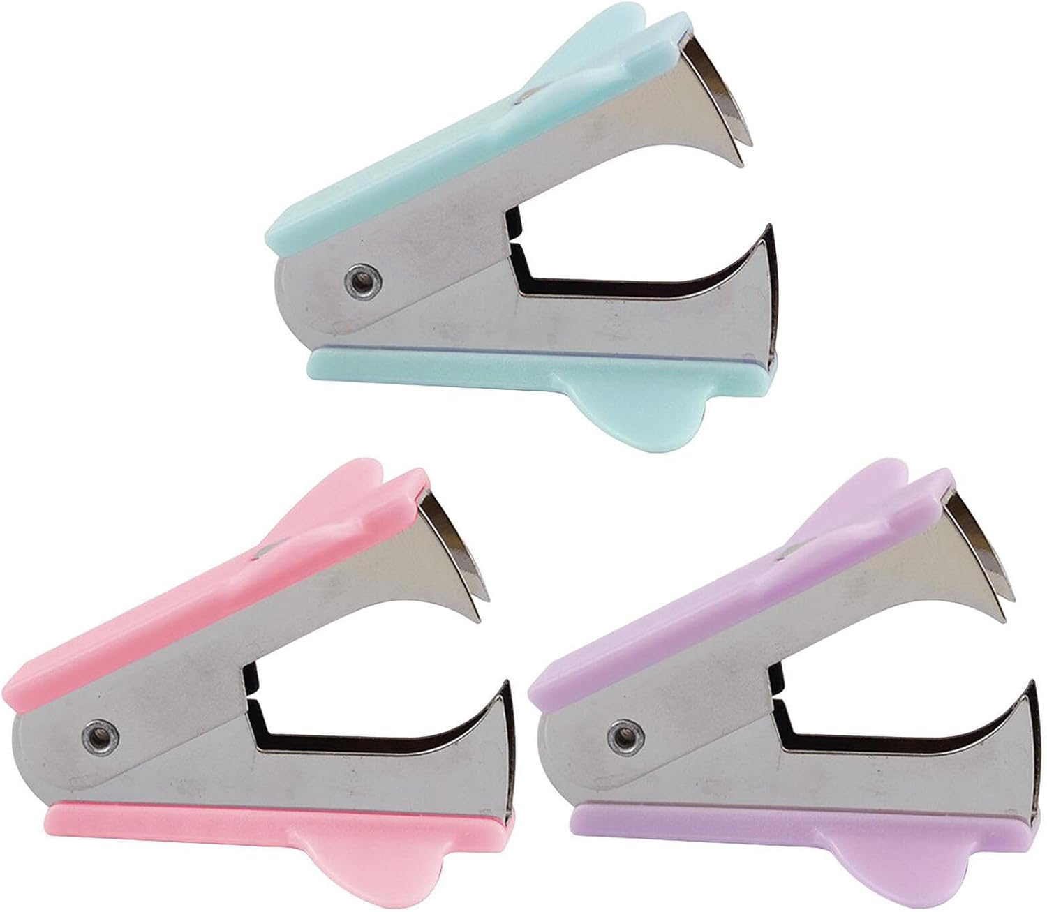 3 Pack Staple Remover with Steel Jaw, Lightweight Economy Staple