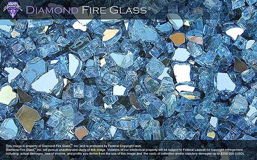 Blue Reflective - Fireplace Glass - 5 LBS.
