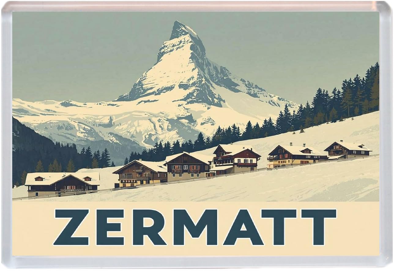 Baked Bean Store Multicolor Zermatt - Switzerland - Jumbo Artistic Fridge Magnet 96 X 67Mm Bbsfhm3105