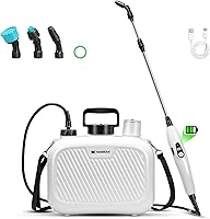 MAYGROVE 2 Gallon Battery Powered Electric Sprayer - 3 Nozzles, 3Hr Battery, Waterproof Weed & Plant Mister for Garden Yard