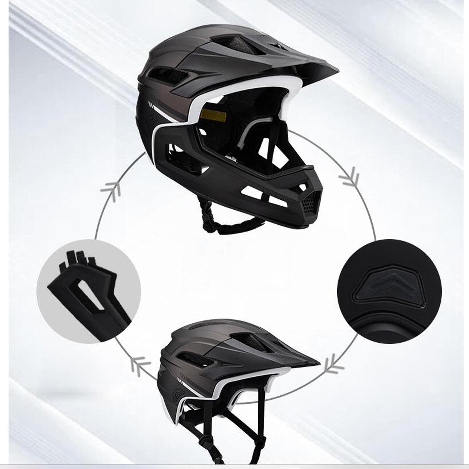 Casco da Bici Integrale con Fodera Staccabile Casco da Mountain Bike da Strada Resistente agli Urti Accessori da Ciclismo per Guida per Adulti