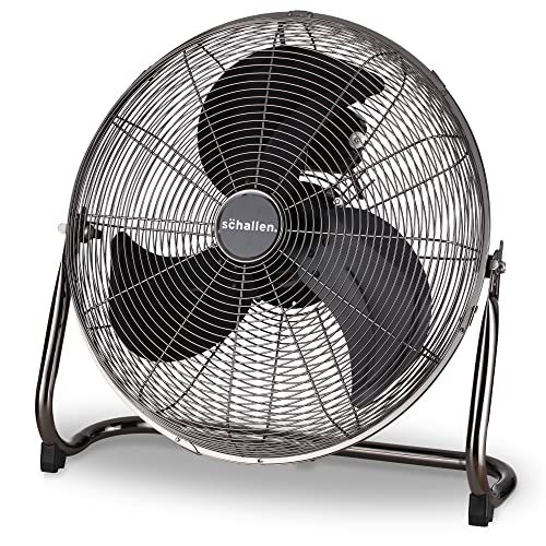 Schallen Gunmetal Grey Black Metal High Velocity Cold Air Circulator Adjustable Floor Fan with 3 Speed Settings (9)