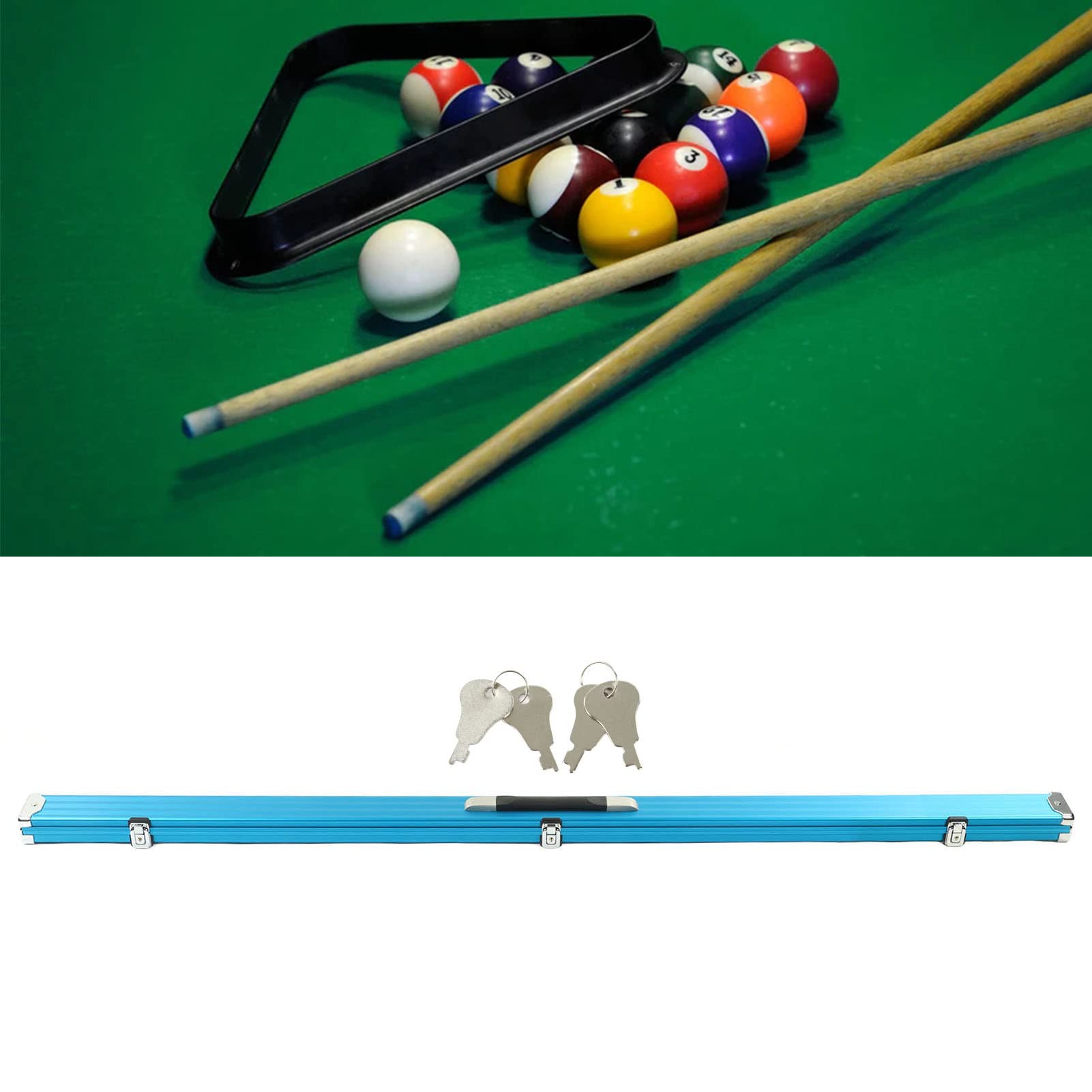 Queues de Billard, étui de Transport pour Queues de Billard Rigides, étui de Transport en Alliage D'aluminium avec 2 Fentes