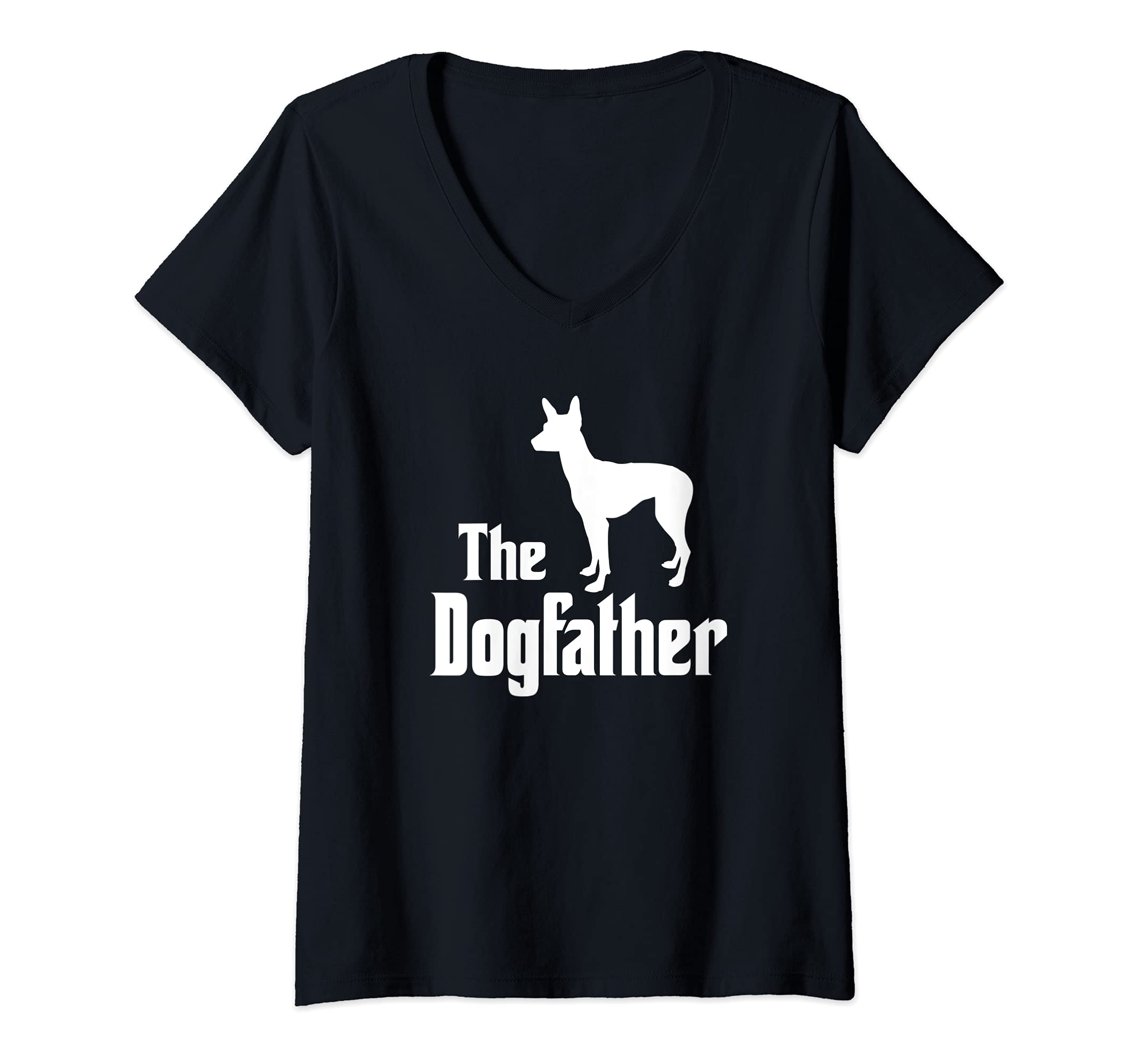 Womens The Dogfather - funny dog gift, funny Mexican Hairless Dog V-Neck T-Shirt, Black