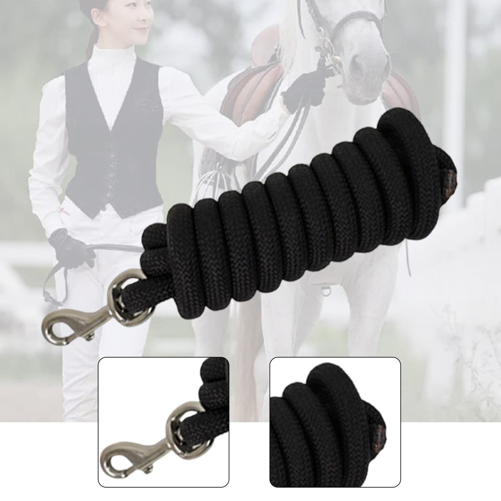 Longe pour Cheval, rênes Robustes pour l'entraînement, Longe de Performance pour Chevaux, Attache Rapide pour Licol pour Animaux de Compagnie