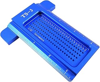 Woodworking Scribe,TS 3 Hole Scribing T Type Ruler Portable Crossed-Out Tool 45/90 Degree Line Gauge Saddle Square Layout Scriber (Blue)