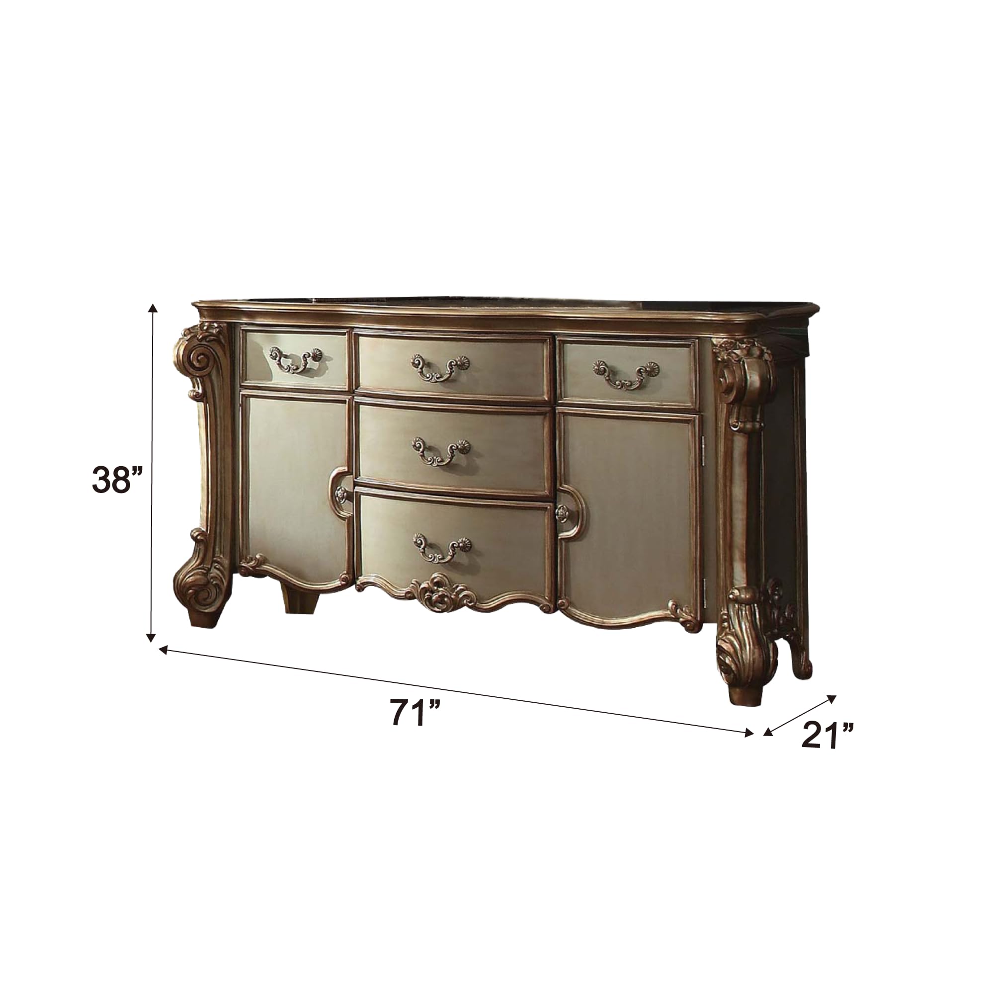 Amazon.com: Acme Vendome Dresser in Gold Patina & Bone : Home & Kitchen
