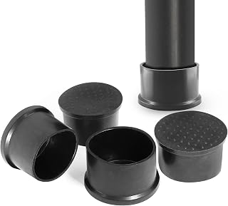 Uenhoy 20 Pcs 2" PVC Round Chair Leg Caps Black Furniture Floor Protectors