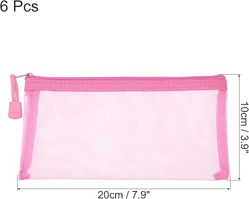 Miniatura 7 de MECCANIXITY Bolsas de malla con cremallera, A6 de nailon con cremallera, bolsillos de almacenamiento para accesorios de oficina de viaje, color azul