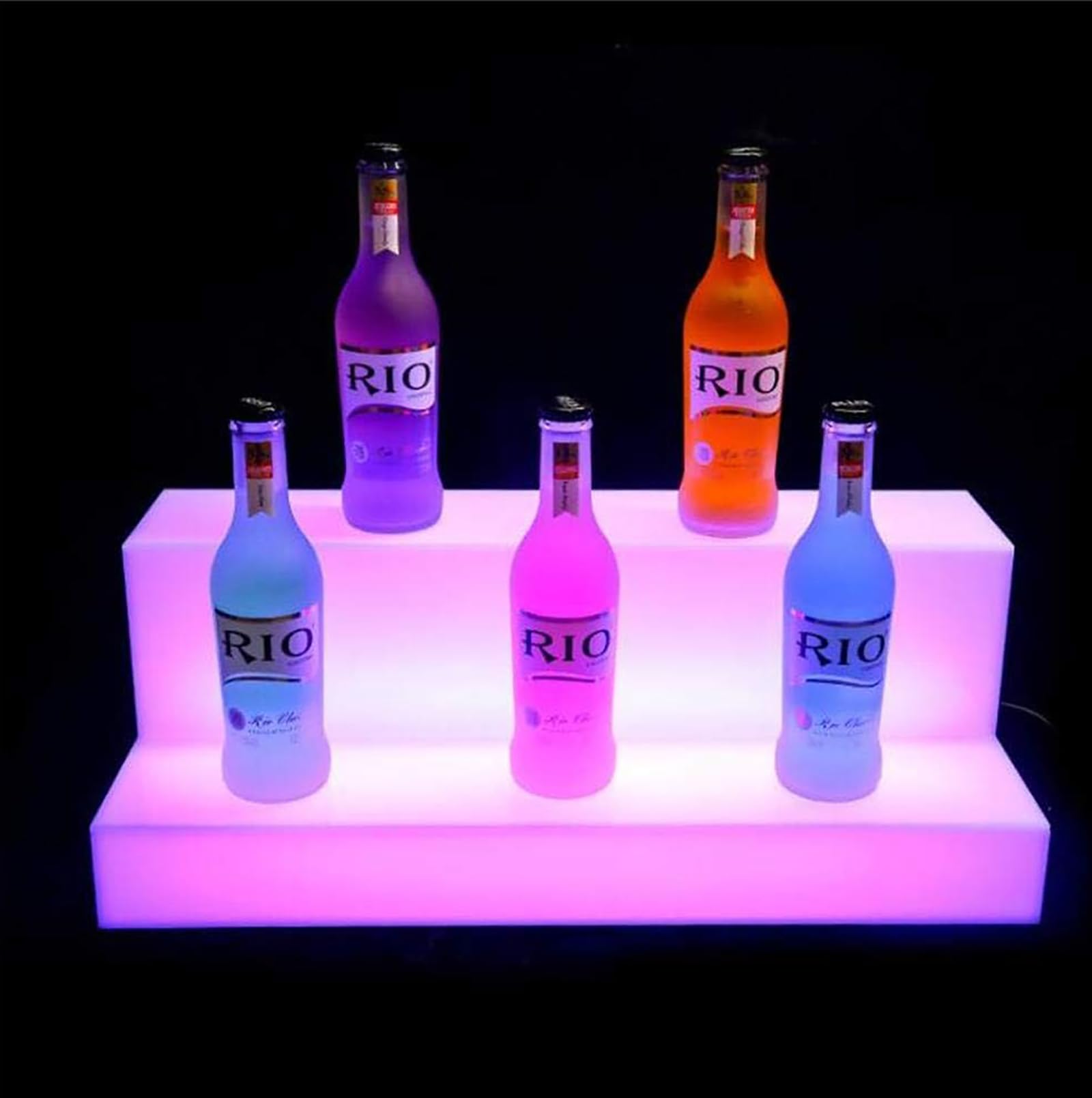 Display Per Bottiglie Di Liquore Illuminato a LED, Scatola Per Vino In Acrilico Luminoso Colorato a 2 Livelli Con Telecomando, 20 Colori Regolabili, Stoppino LED Ad Alta Luminosità, Per Feste KTV