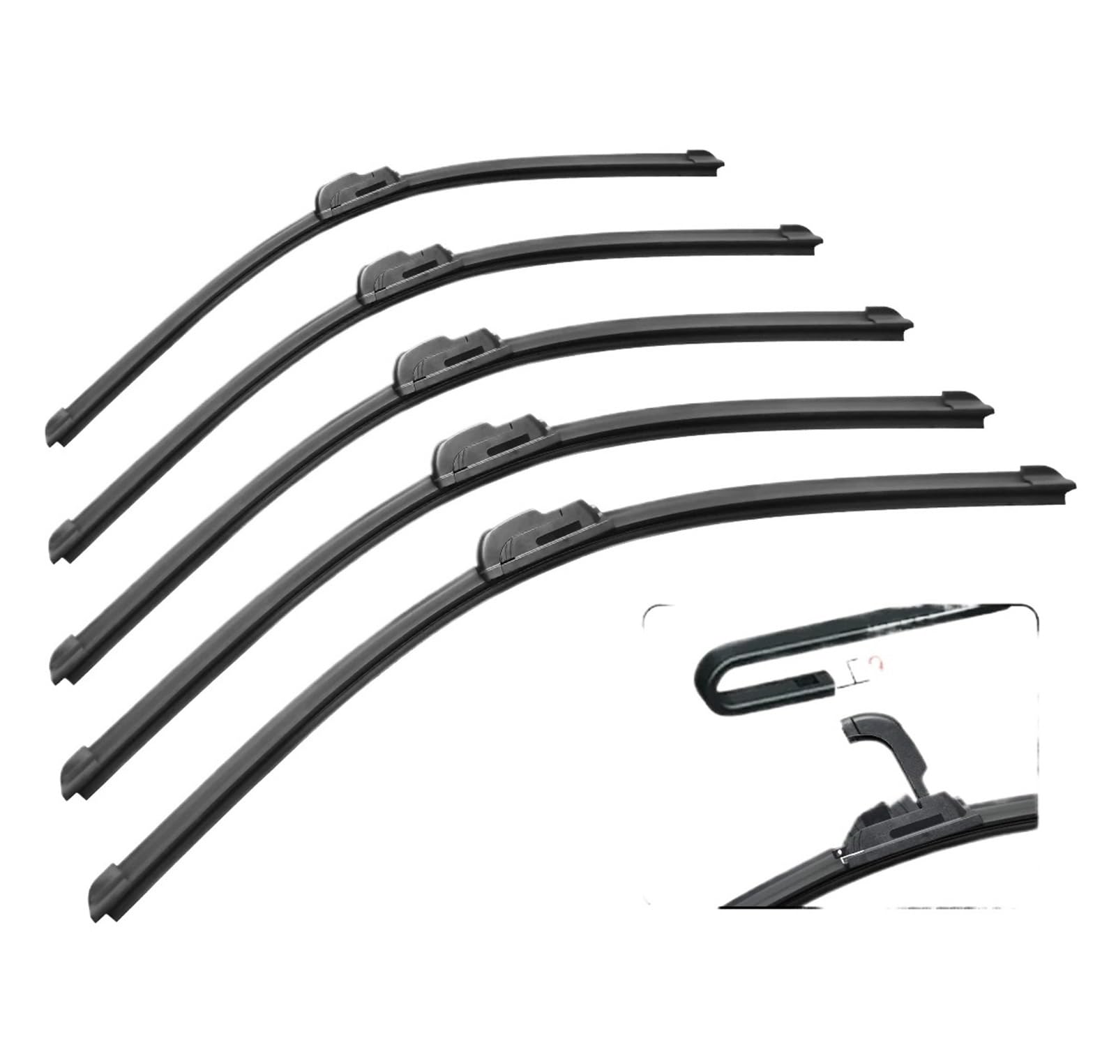 Spazzole tergicristallo per auto Spazzole Per Tergicristallo Per Auto Tipo J Hook Per Parabrezza Automatico(21inch 525mm)