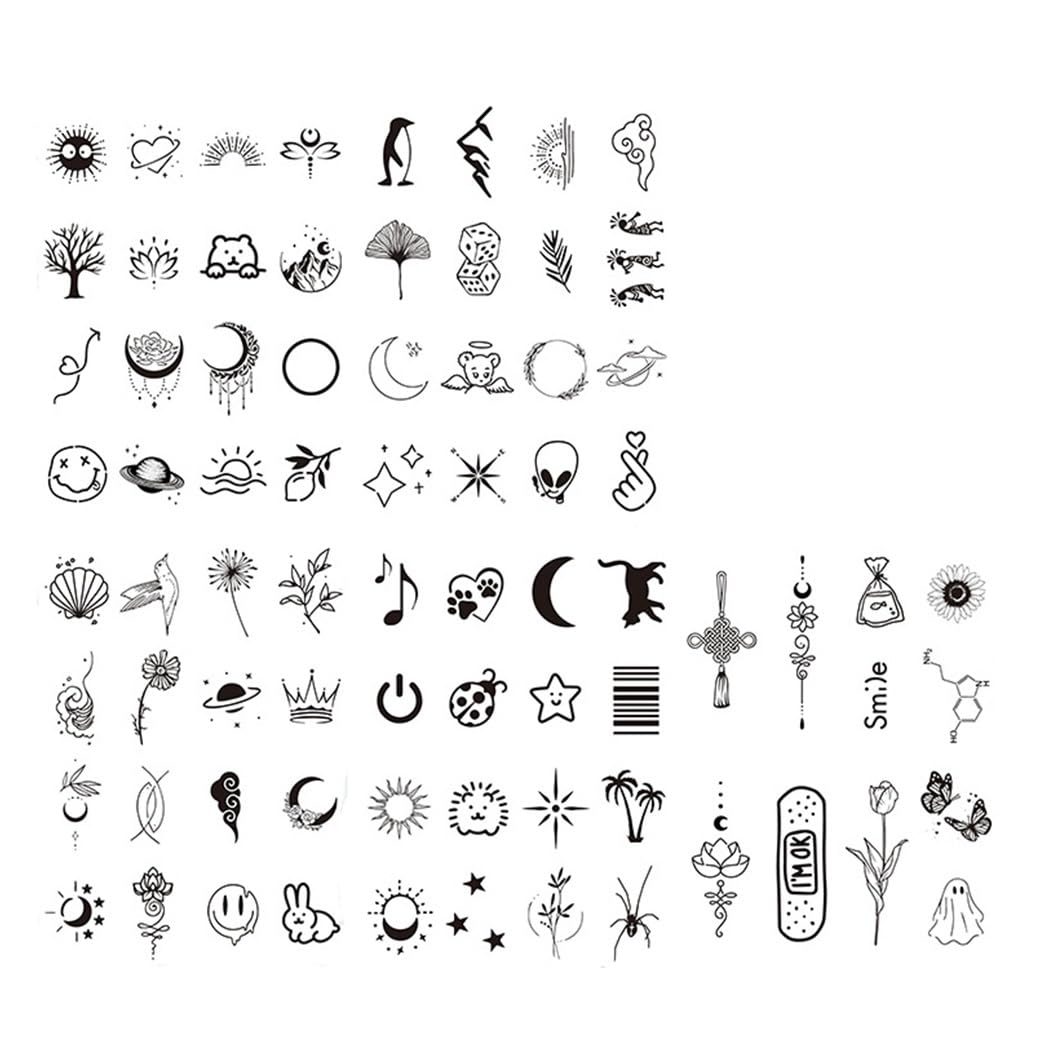 MAYCREATE® 5 Sheet Temporary Tattoo 77 Patterns Tattoo Sticker, Sweatproof Realistic Stickers for Kids & Adults, 2-Week Temporary Tattoo Stickers Party Decorative for Hands, Face, Body