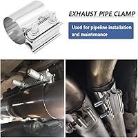 Vista 3 de 2 unidades de abrazadera de banda de unión abatible de acero inoxidable, abrazadera universal de reparación de tubería para sujetar la mayoría