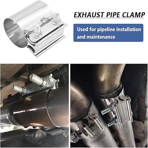 Miniatura 3 de Abrazadera de escape de acero inoxidable, abrazadera de silenciador de banda de regazo de acero inoxidable, abrazadera de reparación de tubería