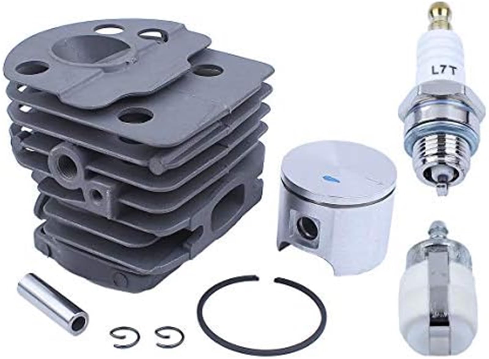 Kit de pistón de Cilindro Revestido Nikasil (46 mm) for Husqvarna, 51, 55, Rancher, Motosierra 503, 60, 91-71, Filtro de Combustible, bujía Szwaldaper