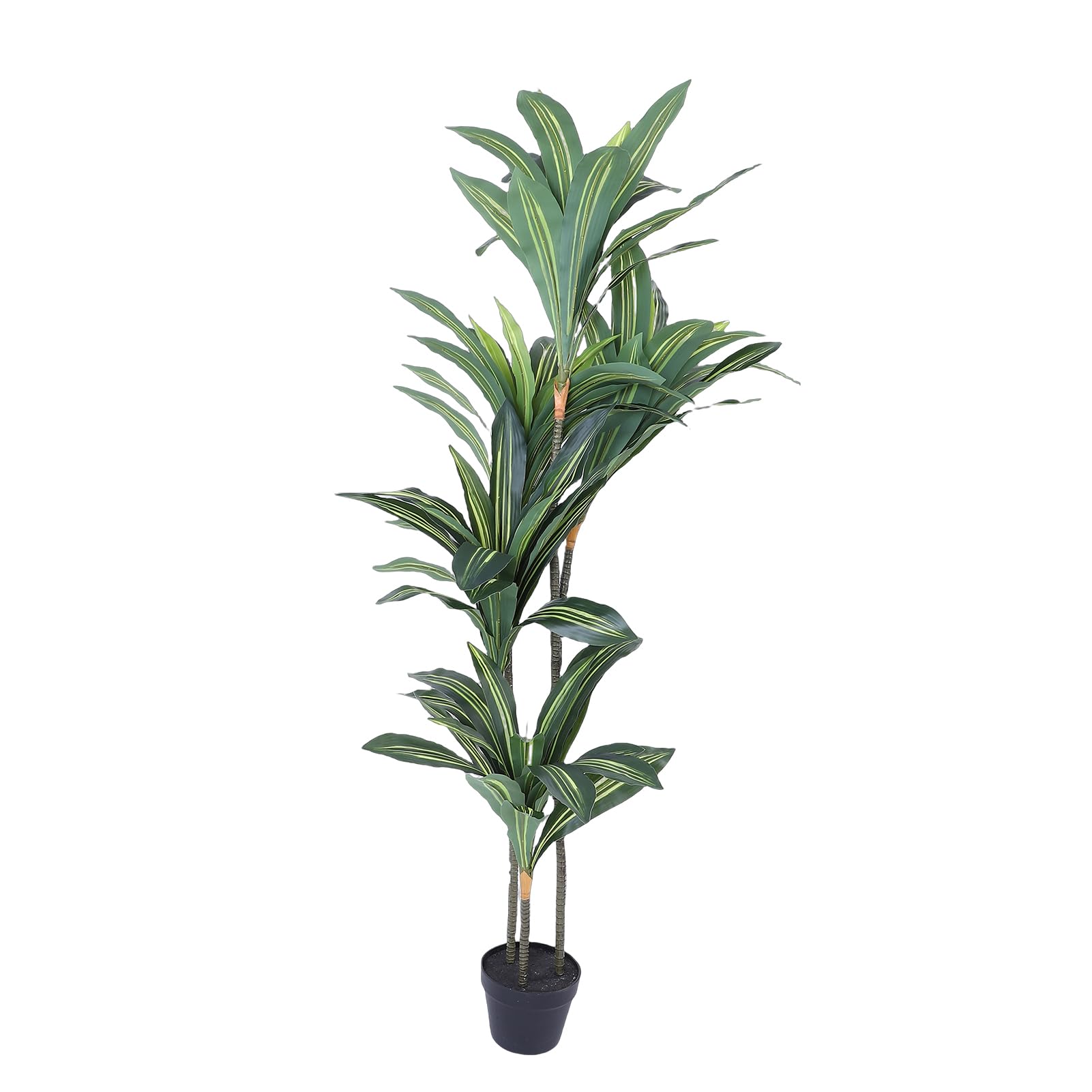 SIXRUN Albero di Dracaena Artificiale Alto 1,4 M Pianta da Pavimento Finto 6 Tronchi Realistici Foglie di Seta in Gomma Realistica per L'arredamento del Soggiorno di Casa Ufficio con