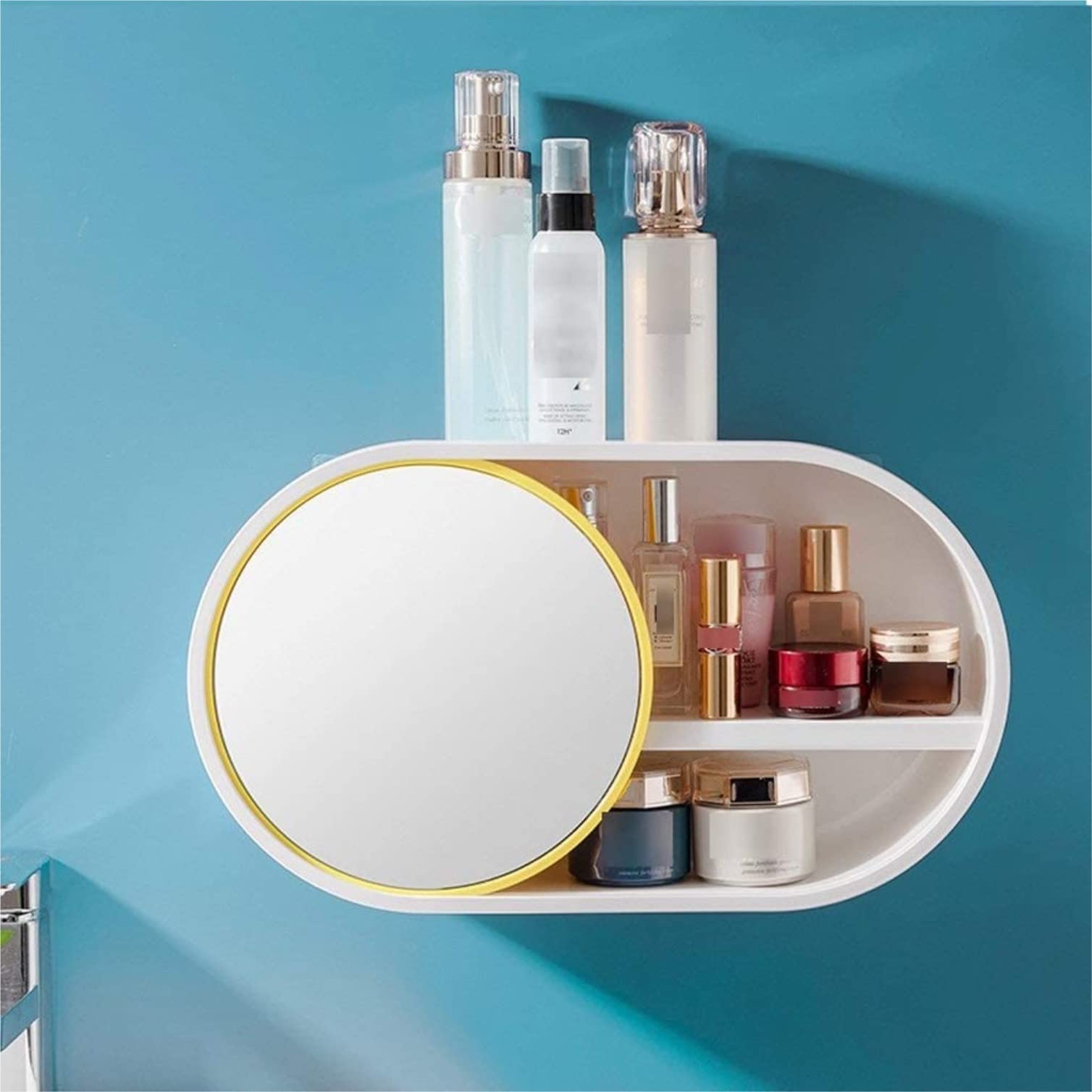 Organizer Trucco Espositore per Matite per Sopracciglia con Supporto per Cosmetici A Parete Organizzatore(Yellow)