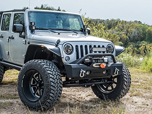 Havoc Offroad (fits) 2007-2018 Jeep Wrangler JK Front Stubby Bumpers (Metal Masher w Bull Bar)
