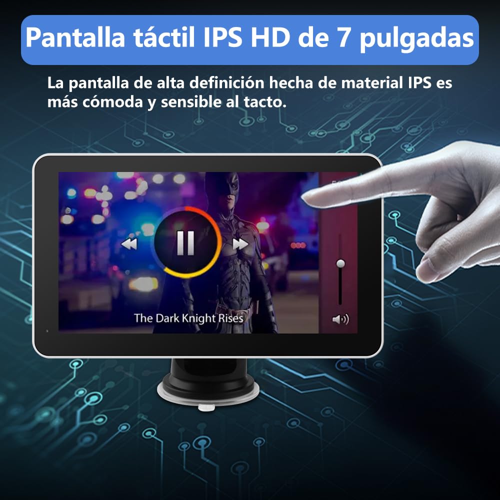 AWESAFE Pantalla 7” de CarPlay/Android Auto/Mirror Link Inalámbrico, Radio Portátil para Coche, Admite Bluetooth/Siri/USB/TF/AUX