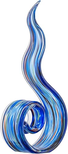 Escultura de cristal soplado a mano de 11.4 pulgadas de alto, escultura de arte estilo Murano, estatuas de decoración del hogar, decoración del