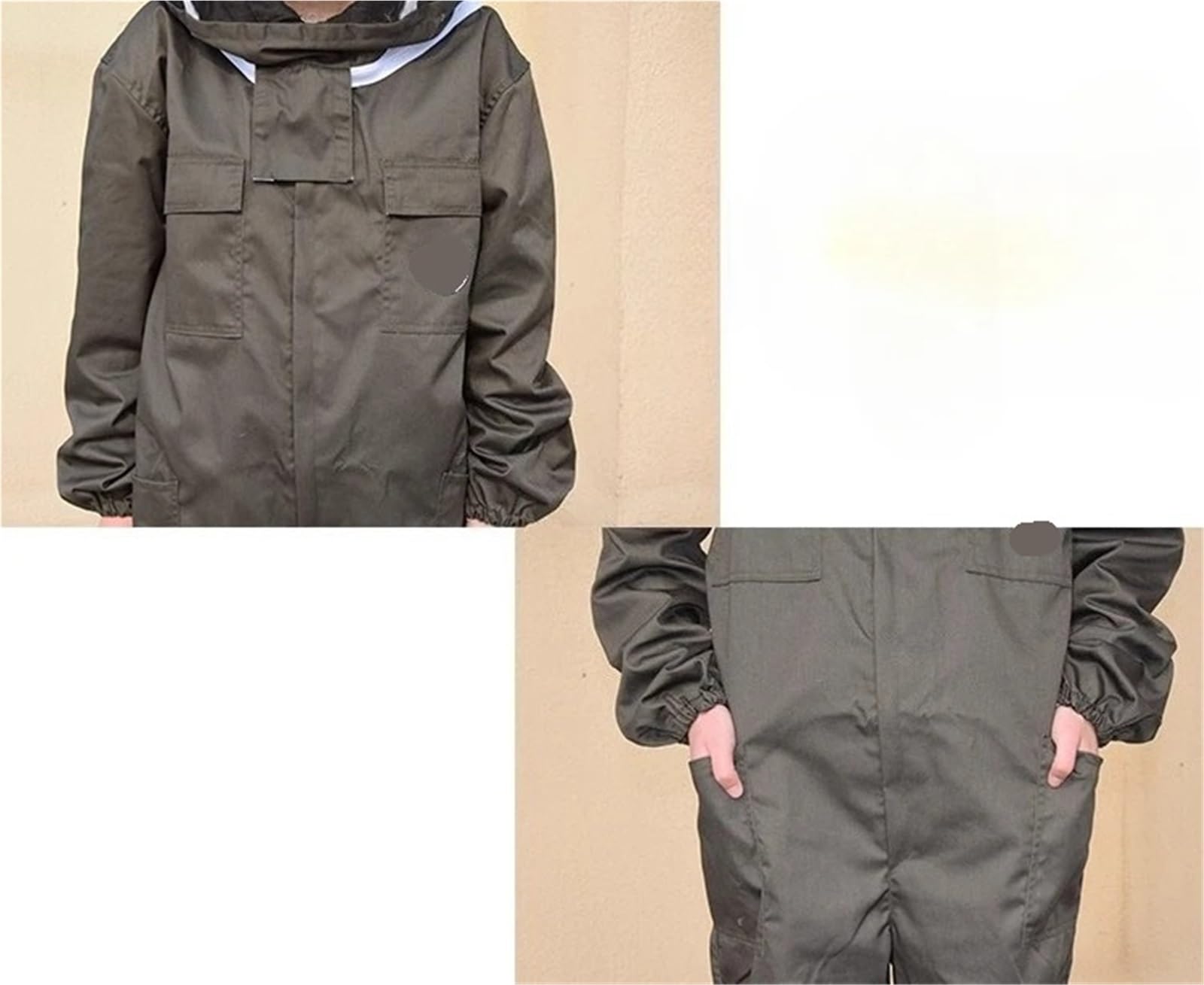 Sprzęt pszczelarski, Kombinezony Pszczelarskie Oddychające, Ochronne Pogrubione, Odzież Ochronna, Sprzęt Pszczelarski , dla Pszczelarza(Apricot color,L)