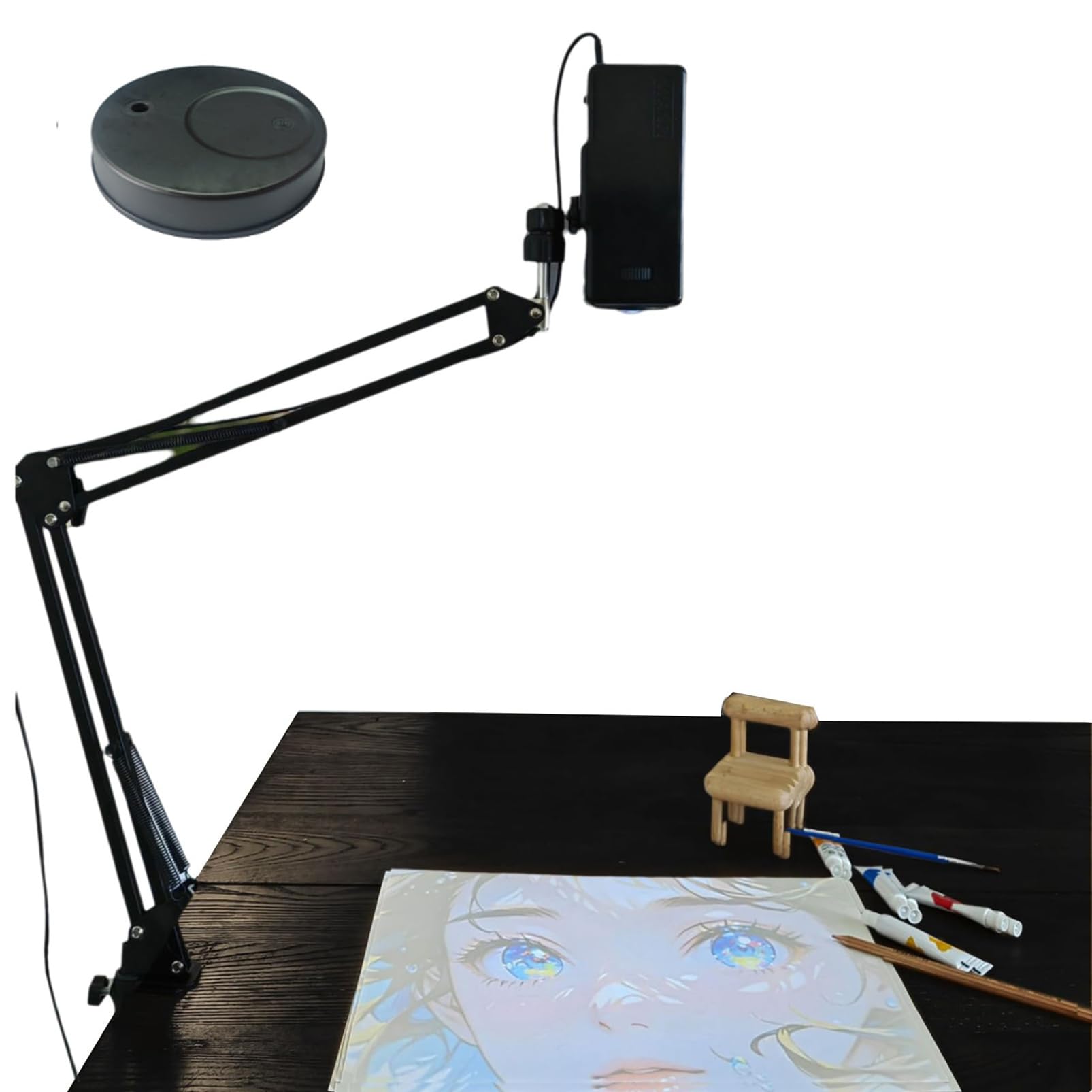 Smart Sketcher Projektor, Led-zeichnungsprojektor Mit 18–200 cm Projektionsweite, Hd-bildübertragung über USB/Smartphone, Fernbedienung Und Ständer, Kunst-nachzeichnungswerkzeug Für Künstle with-Base
