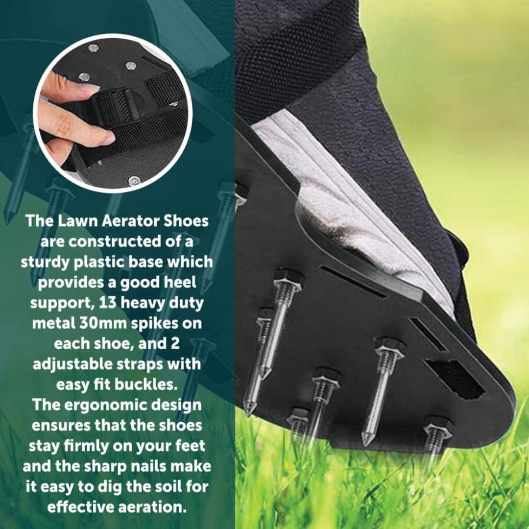 OUNONA 26-tlg. Rasenbelüfter Schuhe - Metall-Spikes 4,2cm Für Gesunden Rasen