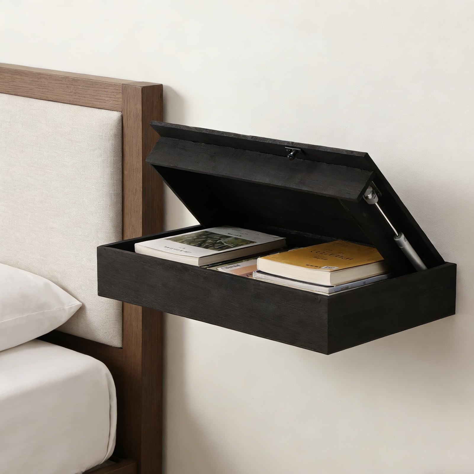 Estante Flotante de Madera con Compartimento Secreto