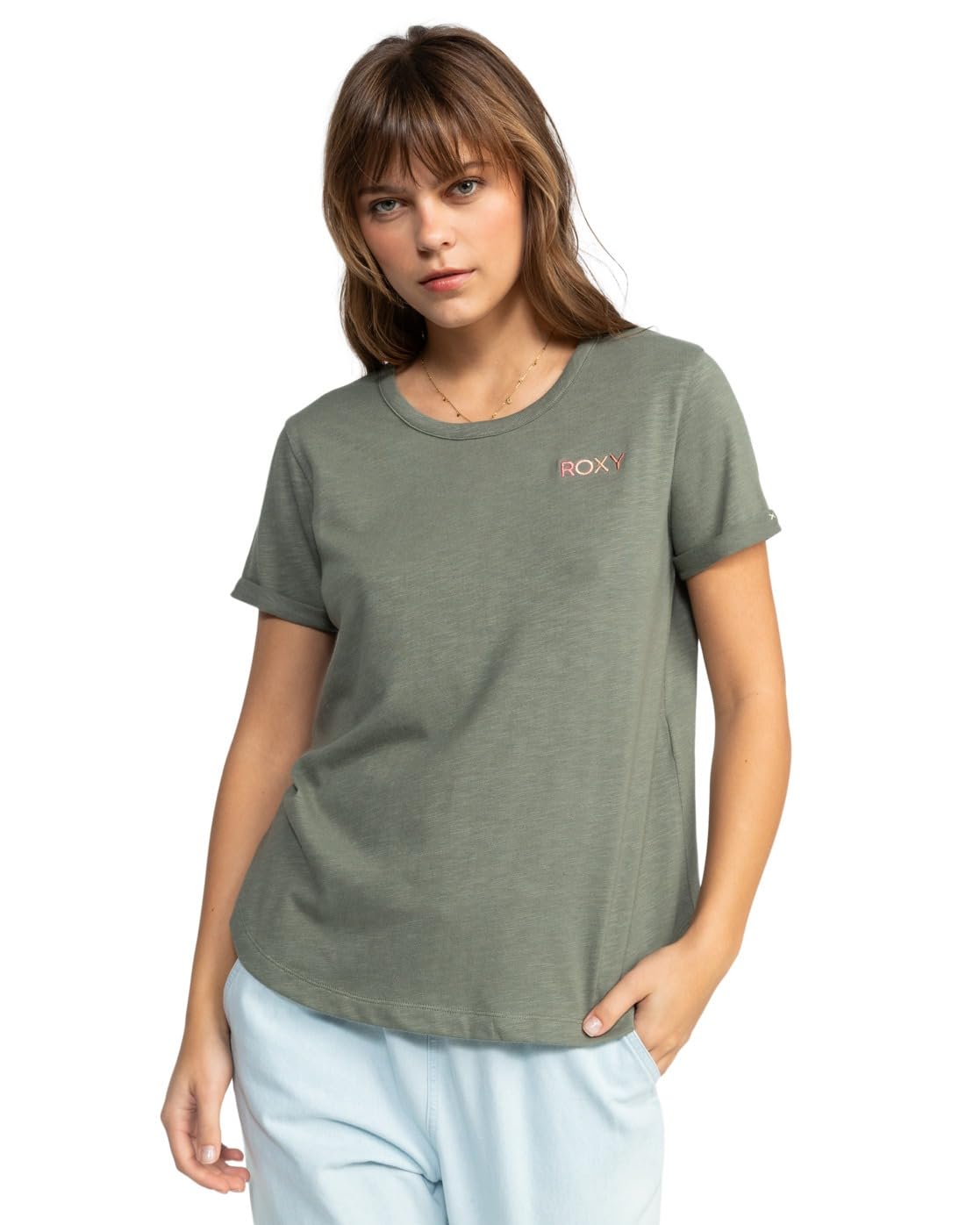 Roxy Short-Sleeved T-Shirt SATURDAZE SS TEE Young Womens Green XS