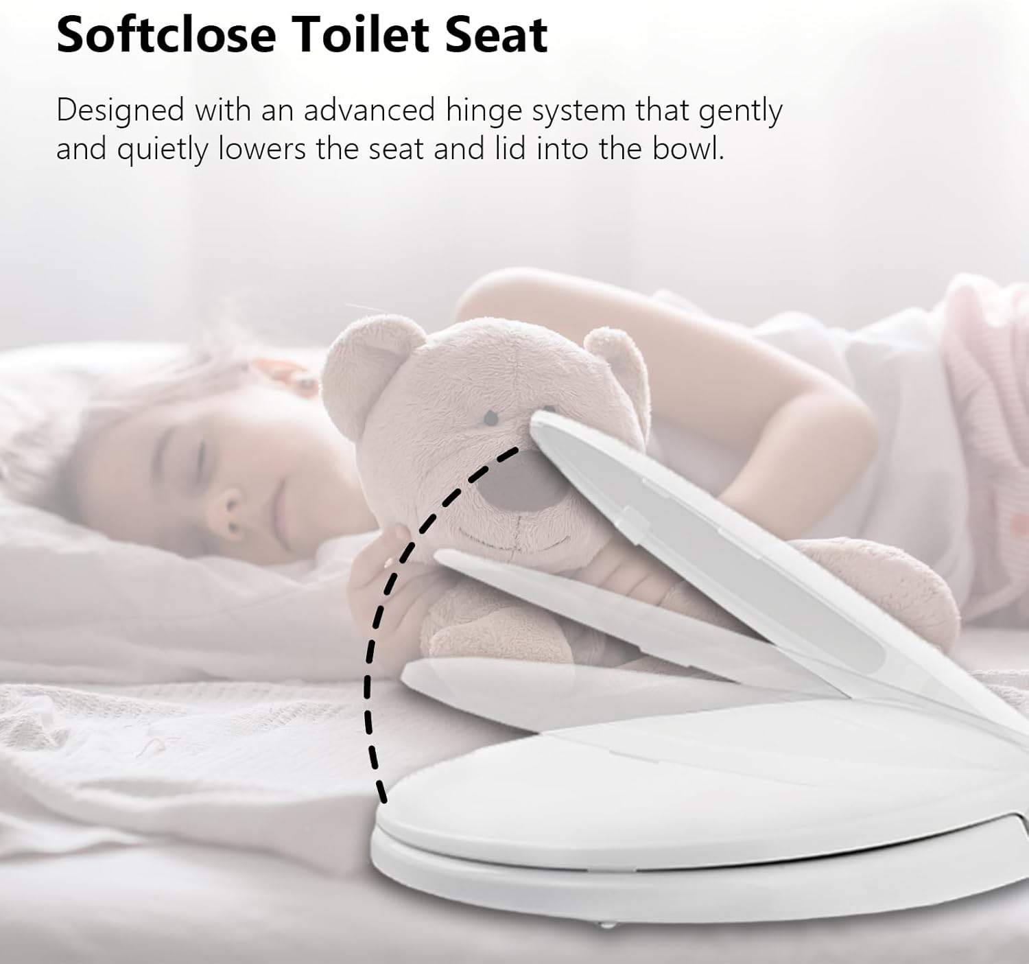 SS114 Elongated Toilet Seat Compatible with TOTO SS115/SS154/SS224/SS204, Slow Close Durable Bidet Toilet Seat Easy to Install, Comfortable, Quiet, No Slam