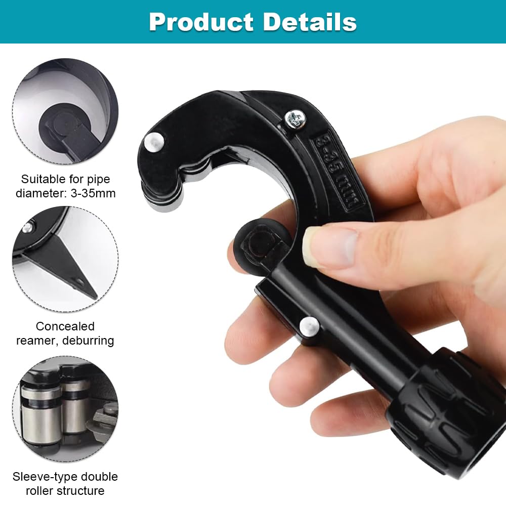 Pipe Cutter, Heavy Duty Tube Cutter 1/8"-1-5/8" (3-35mm) Tubing Cutter - Image 2
