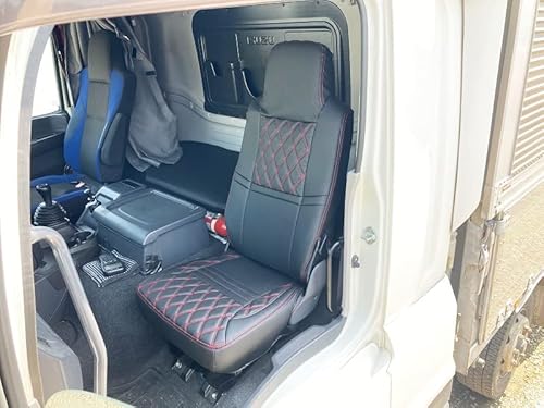 ジェットイノウエ(Jet Inoue) COMBI車種別シートカバー助手席 ファイブスターギガ 黒/赤糸 595374