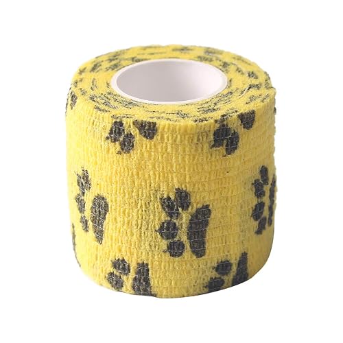 Wdfnexalai Cinta de gasa cohesiva para gatos, perros, mascotas, color amarillo