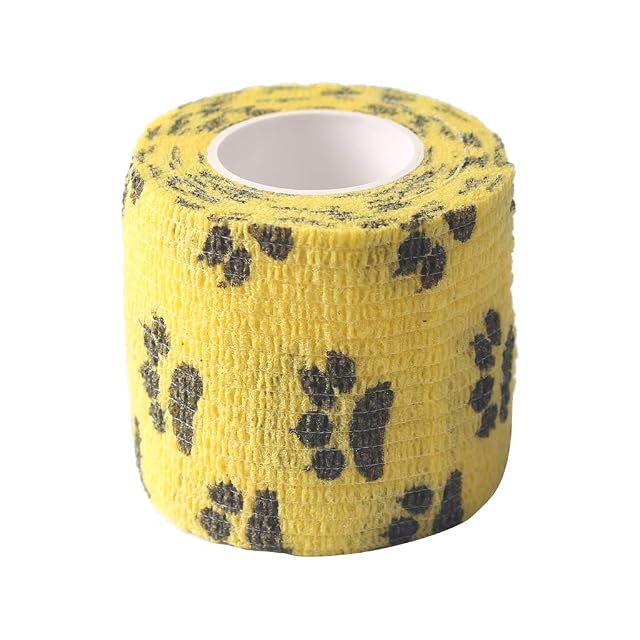 Wdfnexalai Cinta de gasa cohesiva para gatos, perros, mascotas, color amarillo