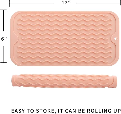 Miniatura 1007 de Tapete de silicona para secado de platos para múltiples usos, fácil de limpiar, ecológico, resistente al calor, tapete de silicona para encimera