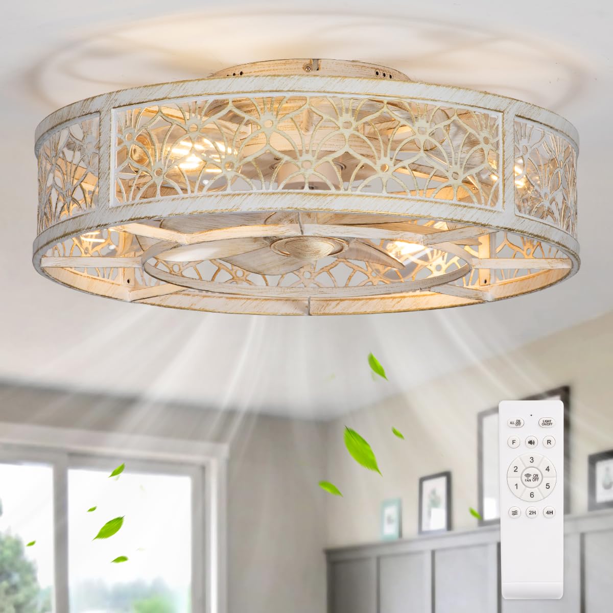 SHLUCE Caged Ceiling Fan