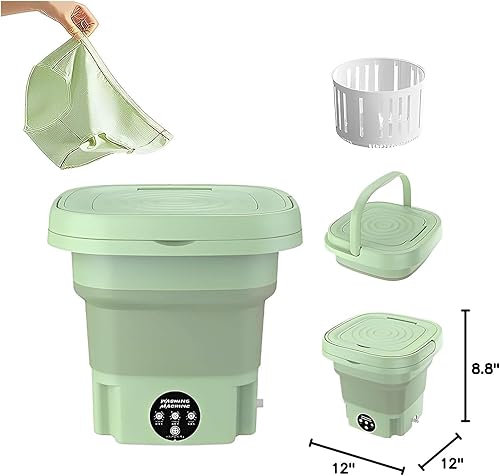 Miniatura 7 de Lavadora portátil de 8 litros de capacidad, para ropa interior, ropa de bebé o artículos pequeños, lavado higiénico separado, elimina las manchas