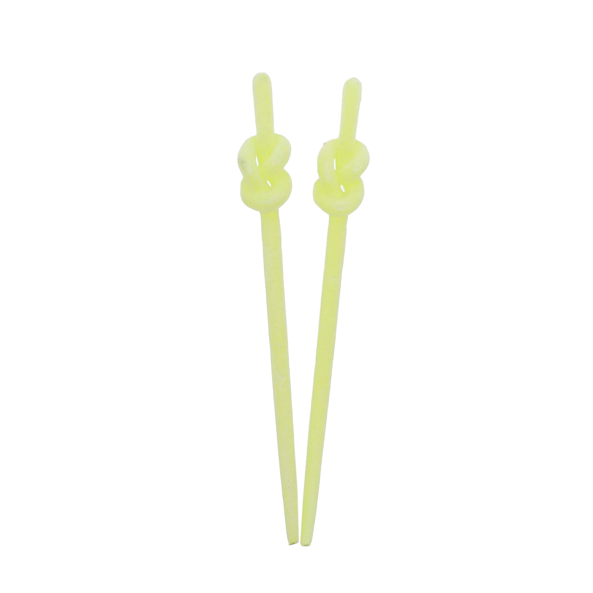 6.75 inch Long Velvety Hair Sticks with Knot for Women - Yellow