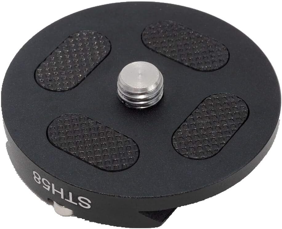 Tripod Head Mount Converter Quick Release Adapter for Cantilever, Fluid, Ball Heads with Circular Bottom and 3/8 Screw Hole, Arca-Swiss Fit Quick Release Plate