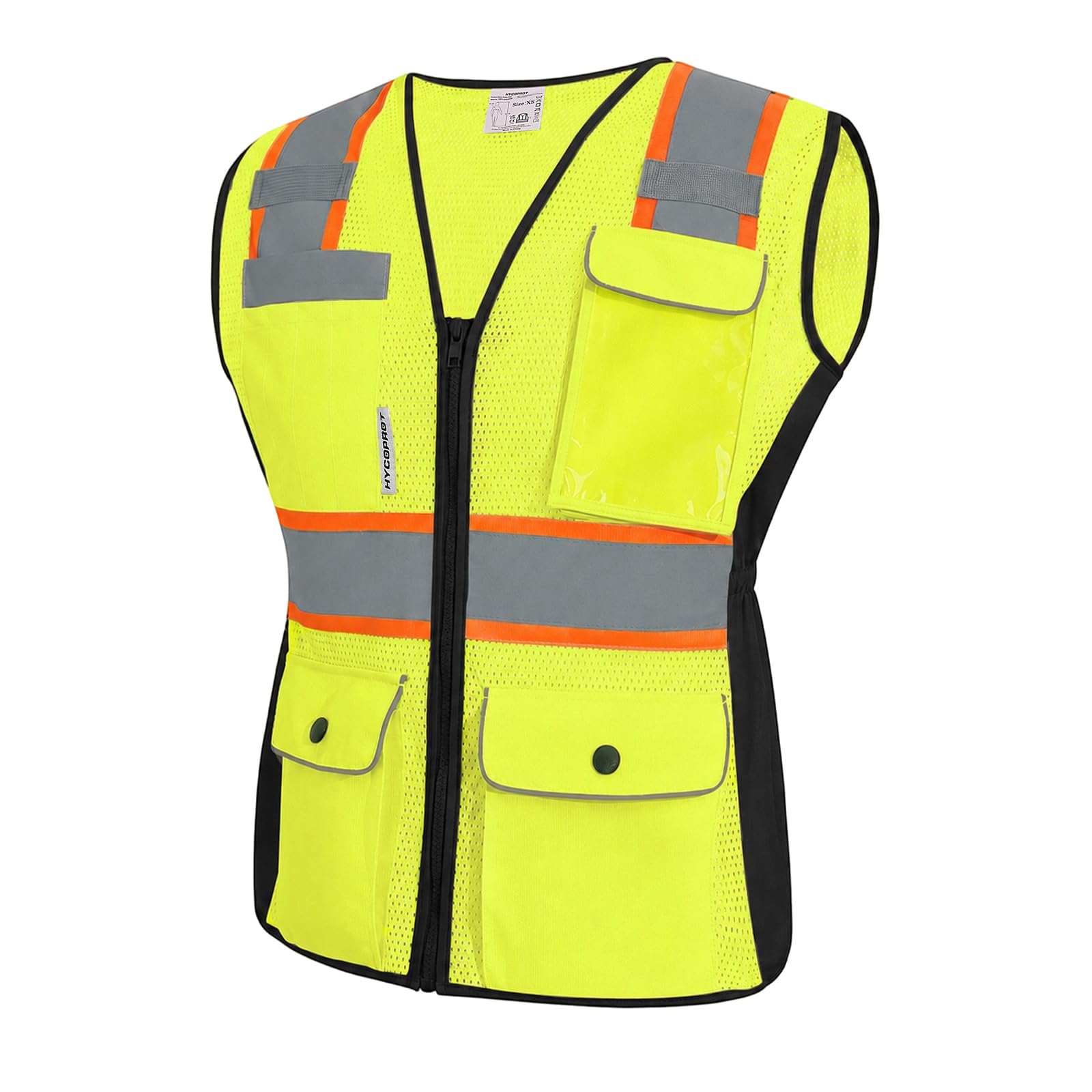 HYCOPROT Hi Vis Vest for Women 11 Pockets Reflective Mesh Safety Vest