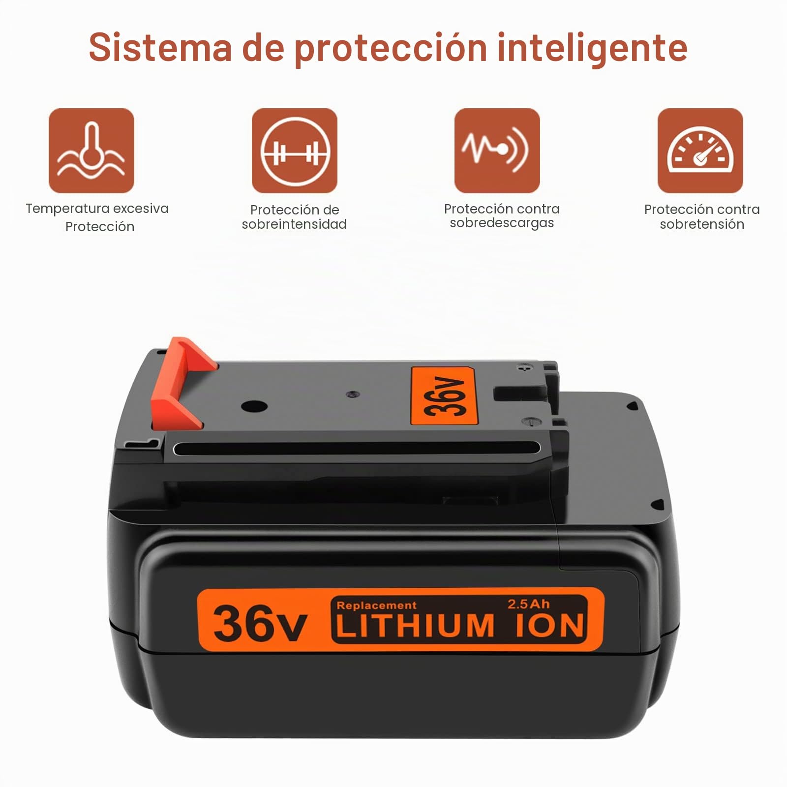 BL20362 BL2536 Batería de Repuesto para 36V BL20362 BL20362-XJ BL2536 BL2536-XJ LBXR2036 LBX2040 LBX36 LBXR36 LBXR2036 (Ion de Litio 36 V 2,5Ah)