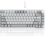 AJAZZ AK820 Wired 75% Mechanical Keyboard, Red Switches, Hot-Swappable | 81key PBT Keycaps, White Backlit 20 modes, Metal Volume Knob, USB-C, Gasket Mount, 5-layer Foam, Dual Drivers Options, PC/Mac